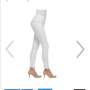 LUXE Denim White Skinny Cuff Jean